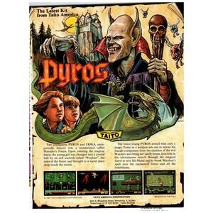 Taito Pyros Video Game Ad 1987 Arcade Fantasy Retro Art